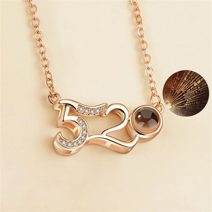 Letter Projection Necklace 100 Languages I Love You Pendant Necklace Women Jewelry Collier Femme Bijoux Best Friends Gifts