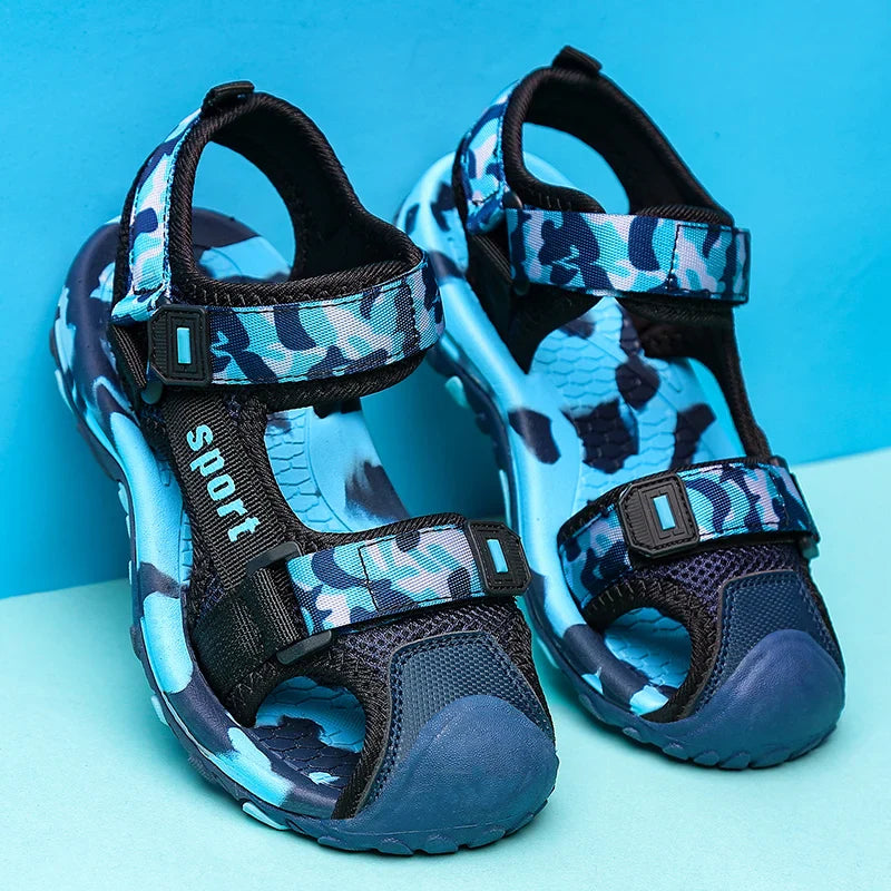 Camouflage Boy Sandals Kids Summer Shoes 2026 New Fashion Beach Outdoor Water Barefoot Shoes Sneaker Casual Sports Sandals