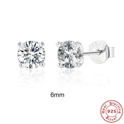 0.5-1.2 Carat D Color Moissanite Ear Stud Earrings For Women 925 Sterling Silver Sparkling Piercing Earring Fine Jewelry