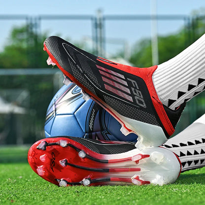 NEW Without-lace F50+ Mens Soccer Shoes Boys Training Non-Slip Turf Soccer Cleats TF/FG Football Sneakers Chuteira Campo 35-45