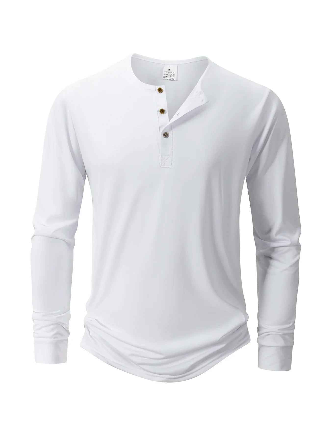 Men's T Shirt Autumn Button Long Sleeve Henley Neck T-Shirt Solid Color Casual Breathable Versatile Tops Fashion Slim T-Shirts