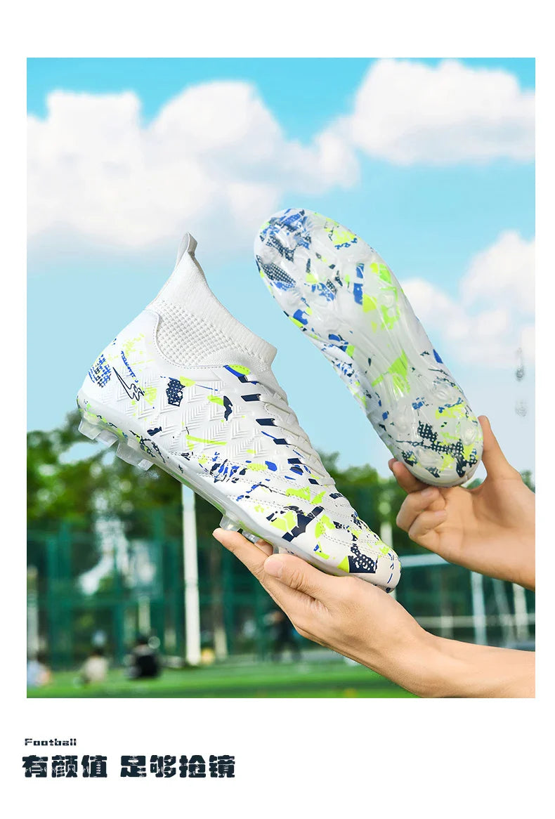 Double Star 2026 New High-Top Soccer Shoes, AG Long Studs, for Teens, Primary School Students, Adults & Kids, Professional Match