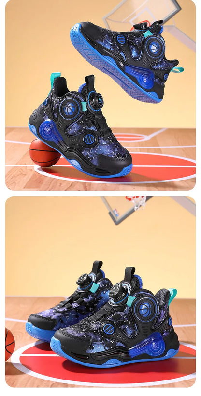Children's Basketball Shoes Outdoor Anti-slip Cushioned Sneakers Boys Girls Ankle Support Basketball Combat Boots Athletic Shoes
