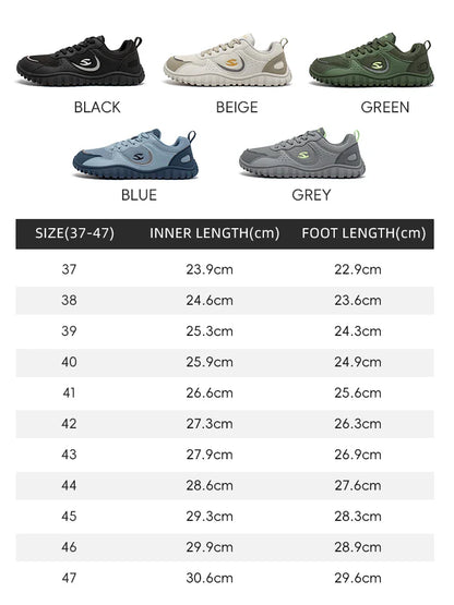 Unisex Wide Toe Sneakers Comfortable Walking Shoes Lace Up Outdoor Travel Breathable Sneakers