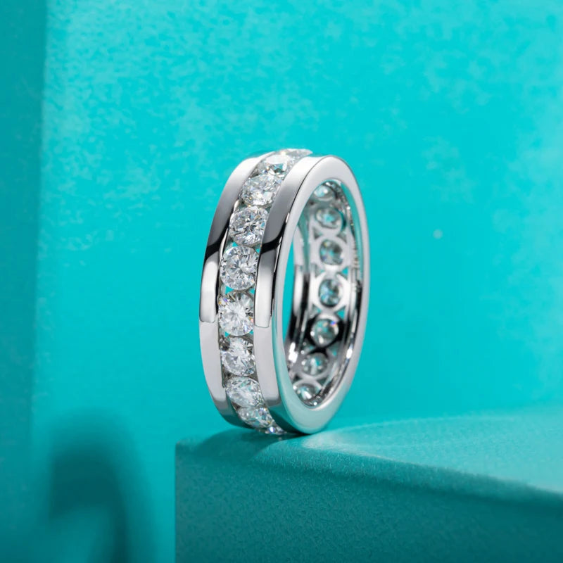 4mm Moissanite Wedding Band Ring S925 Sterling Silver Moissanites Eternity Band Ring Men Women Ring Jewelry Wholesale