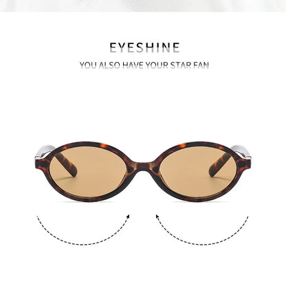 New Oval sunglasses For women Fashion Brand Black Small Frame Sun Glasses Female Retro Clear Lenses Eyewear Lady Trendy UV400