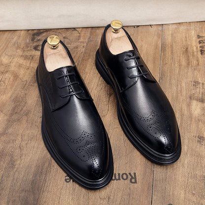 High Quality Mens Shoes 2026 New British Style High-End Leather Shoes Formal Business Wedding Groom Derby Shoes Hot Selling Shoe