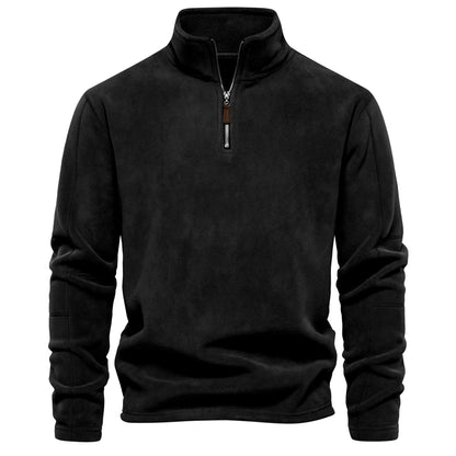 Thicken Warm Fleece Jacket for Men Zipper Neck Pullover Men's Sweatshirt Soft Shell Mens Jacket