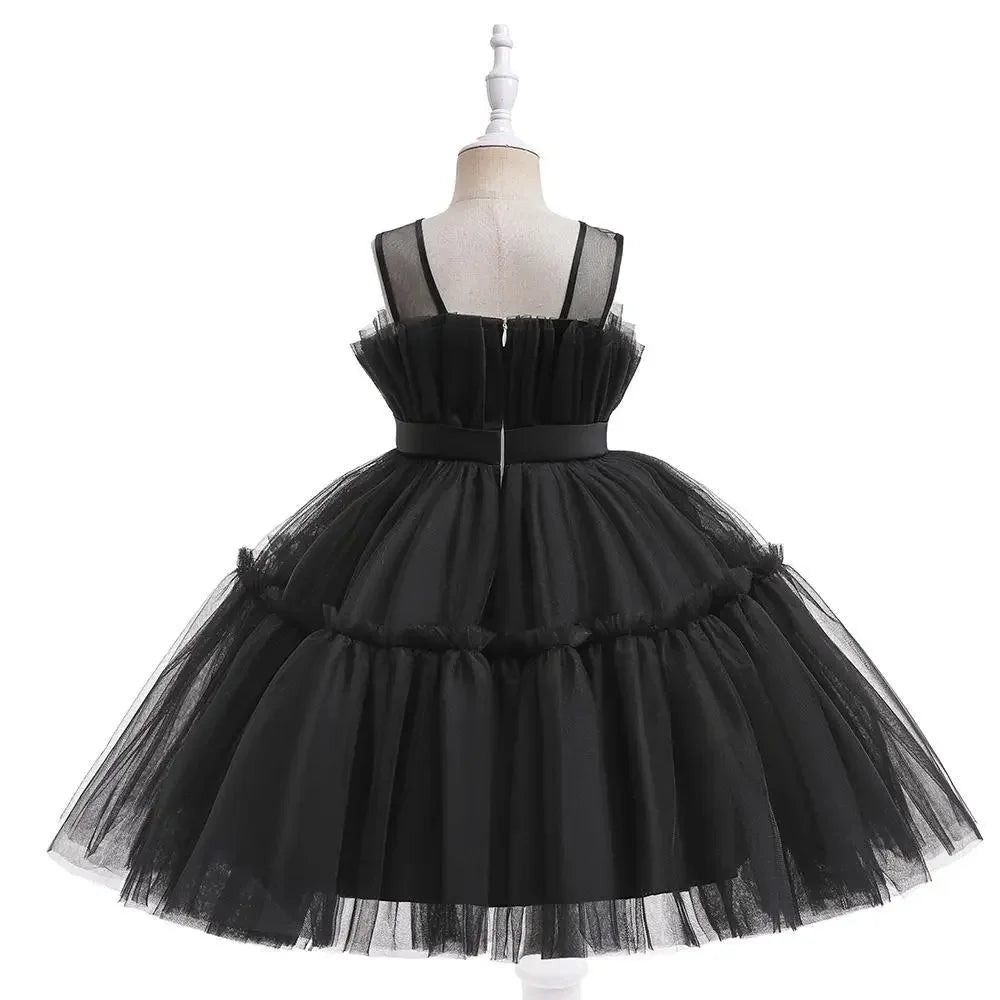 Baby Yellow Dress For Girls Kids Wedding Bridesmaid Dresses Toddler Tulle Birthday Princess Party Dress Infant Outfits Vestidos