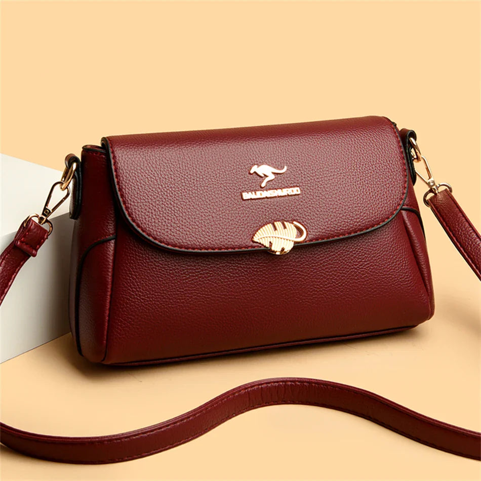 Women Bag Fashion Shoulder Bag Quality PU Leather Elegant Flap Retro Female Messenger Classic Multiple Pockets Crossbody Handbag