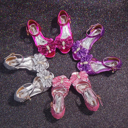 2026 Spring New Children's Shoes   Princess  Shoes Girl's Fashion Sandals Crystal Princess Shoes