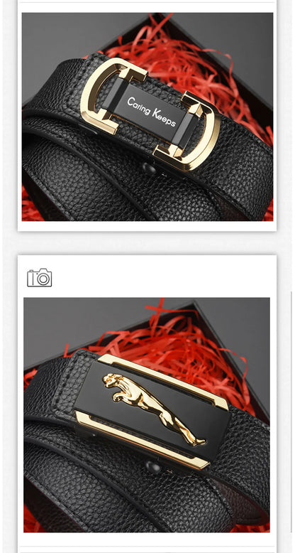 1pc Fashion Business Men'S Belt Genuine Luxury Brand Belt Automatic Buckle Belt PU Leather Soft Belt With Cargo Pants Jeans Belt