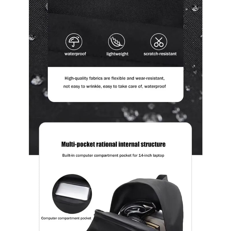 One 15 Inch Polyester Waterproof Solid Color Simple Men's Backpack Fashion Couple Student Computer Backpack