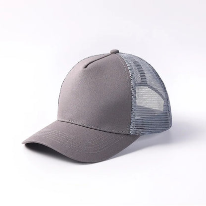 Blank 5 Pane Mesh Baseball Cap Mens And Women Curved Snapback Hats Summer Sunshade Sun Hat Simple Trucker Cap gorras casquette