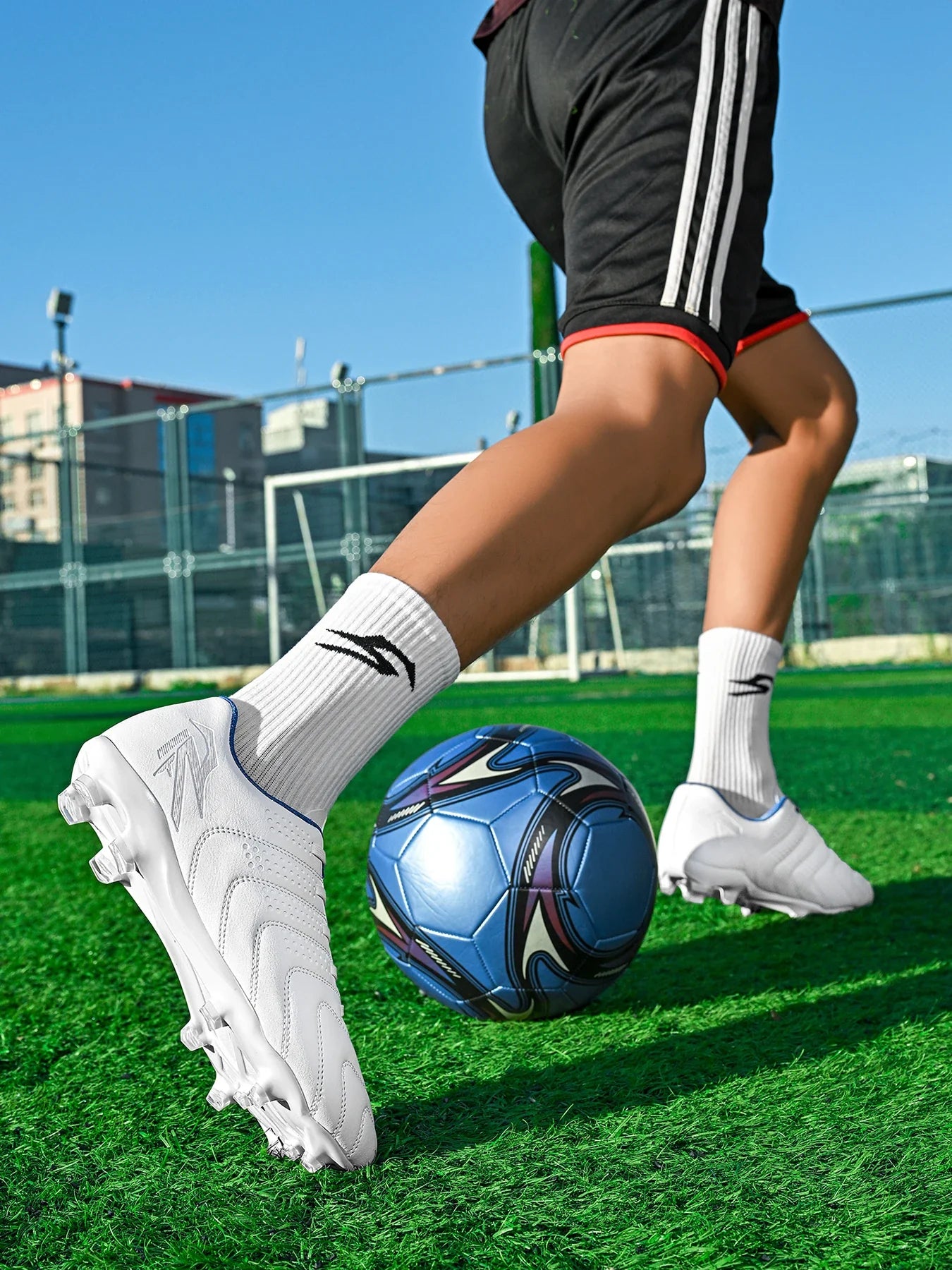 AG/FG Soccer Boots Unisex Youth Adult PU Fabric Upper TPU Sole Non-Slip Wear-Resistant Outdoor Sports Pitch