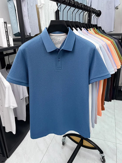 Men's Premium Cotton Polo Shirt Open Hem Design Breathable & Soft Factory Direct Supply  14 Trendy Colors Golf Top
