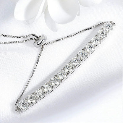 3/4/5mm Adjustable Moissanite Tennis Bracelet for Women Men D Vvs1 Round Gems Lab Diamond Chain S925 Sterling Silver