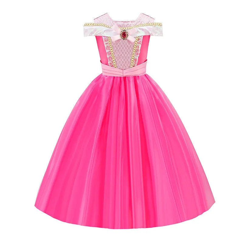 Girls Sleeping Beauty Aurora Cosplay Princess Dress Kids Rapunzel Frozen Elsa Cinderella Costume Party Clothing 2-12Years