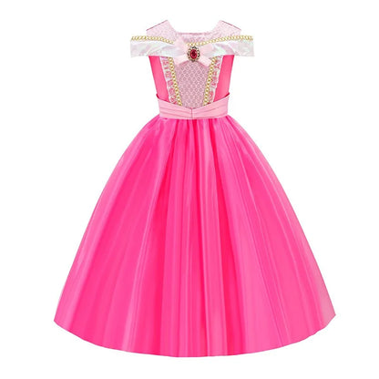 Girls Sleeping Beauty Aurora Cosplay Princess Dress Kids Rapunzel Frozen Elsa Cinderella Costume Party Clothing 2-12Years