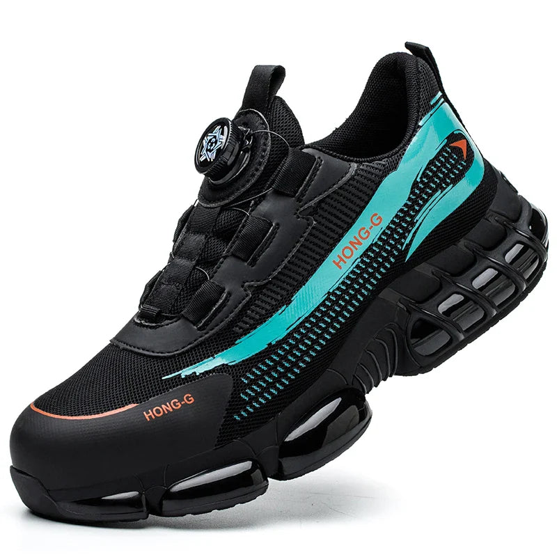 Men's Safety Shoes Air Cushion Protection Safety Boots Fashionable Casual Shoes Breathable Odor Protection Men's Work Shoes