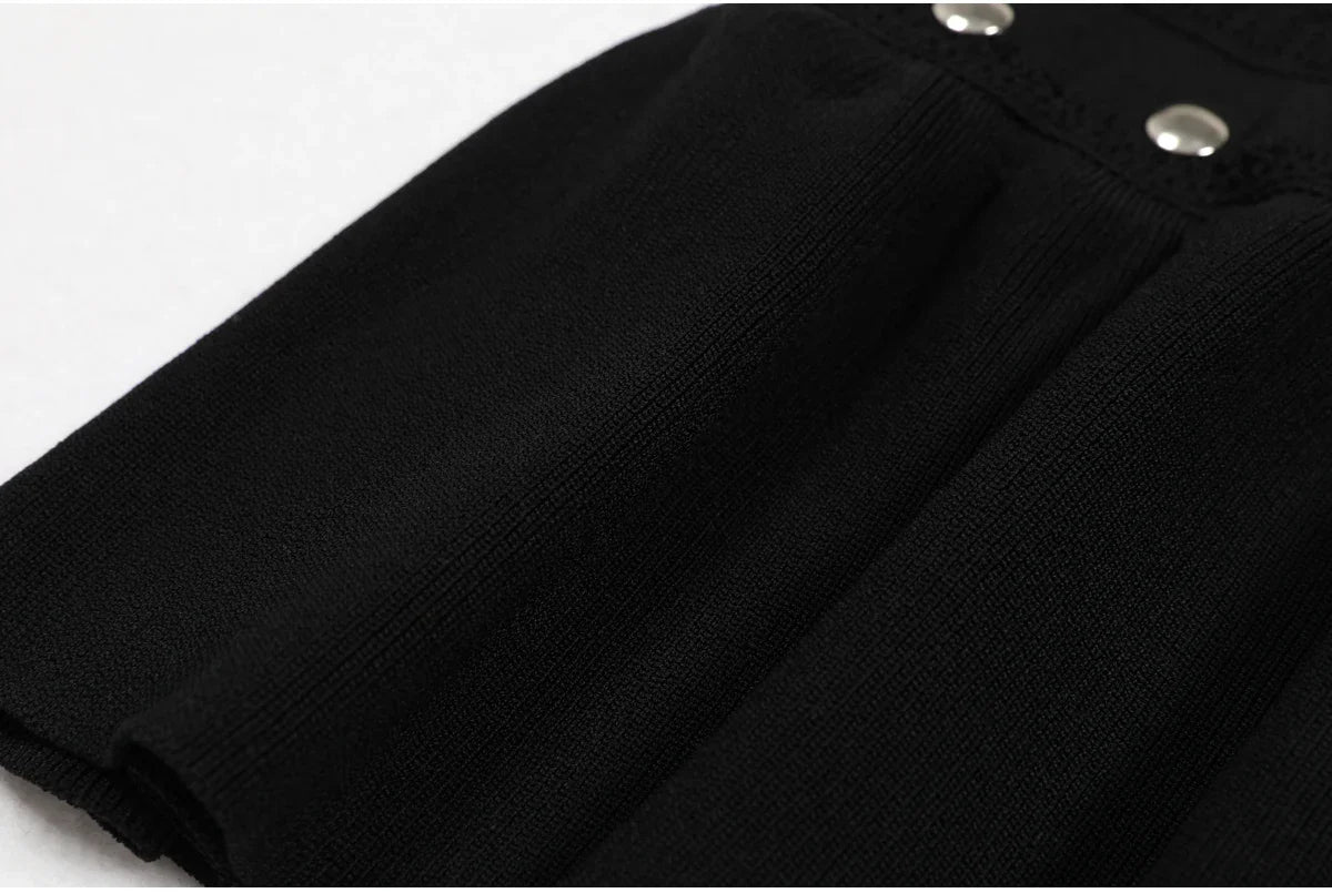 High Quality Elastic Knitted New Fashionable Round Neck Luxurious Hot Plate Sleeveless Slim Fit Women's Dress