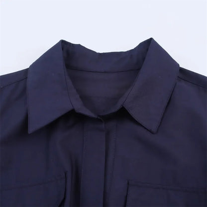 Women's Dress Fall 2025 New Solid Color Long Sleeve Shirt Style A-Pendulum Dress Belt Decoration Casual Fashion Personality