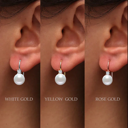 Pearl Dangle Earrings Embellished with Swarovski Crystals Exquisite Fashionable Drop Earrings Imitation Freshwater Pearl Jewelry
