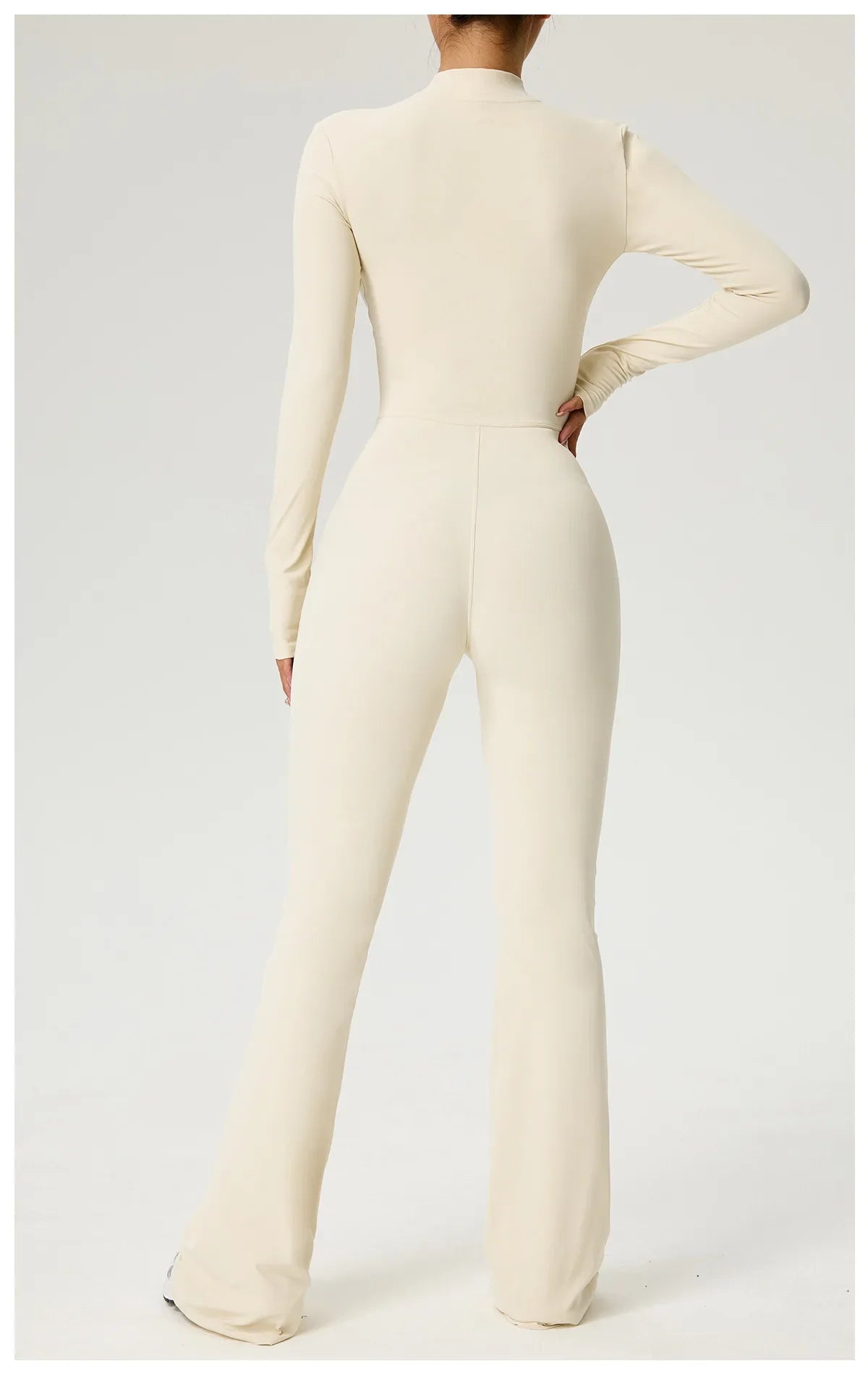 Zipper Jumpsuit Flared Pants Women Clothing Sportswear Gym Yoga Sport Sets Spandex Nylon Workout Sets Women Tracksuit