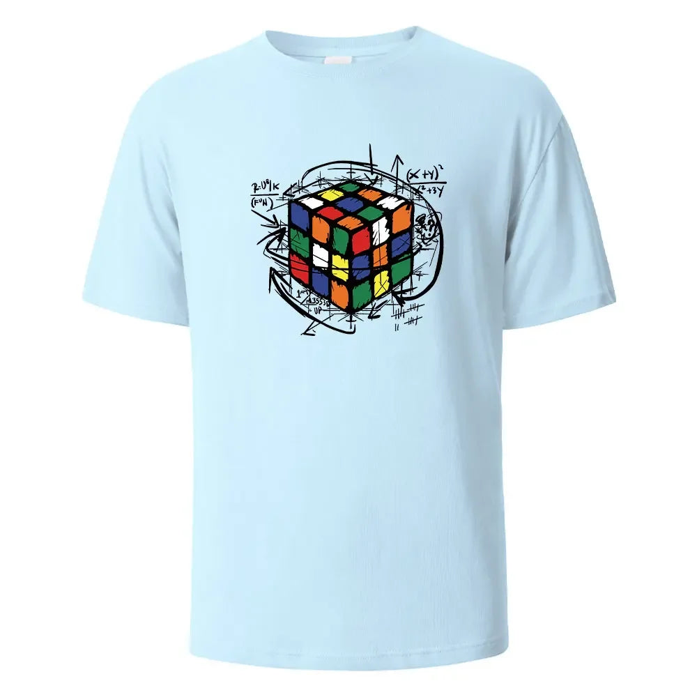 Mofang Print T-Shirt Summer Tees For Men Women 100% Cotton O-neck Oversize Casual Short sleeved Tops