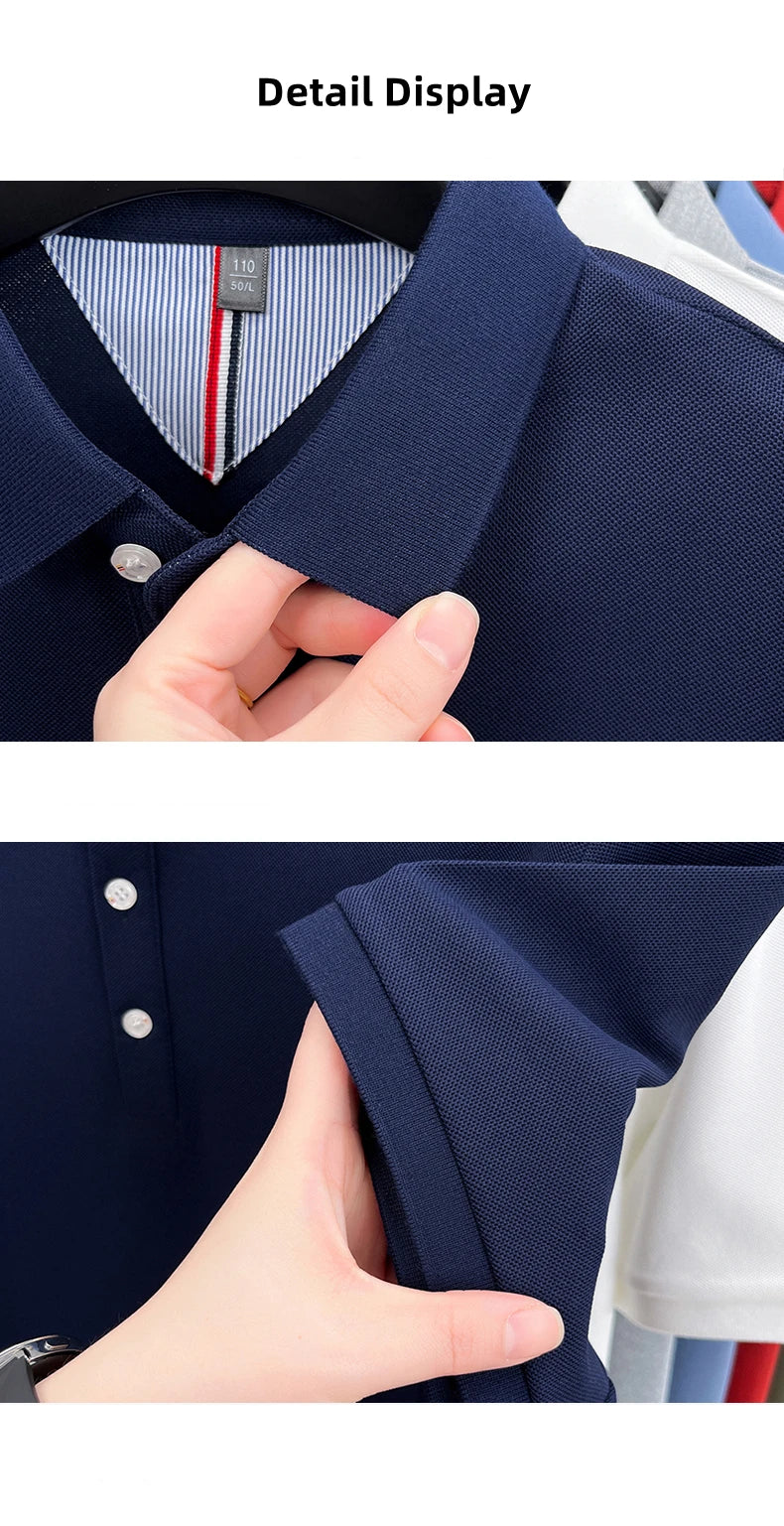 High end luxury brand short sleeve polo shirt summer new trend cute dog embroidery design T-shirt casual Korean golf men's wear