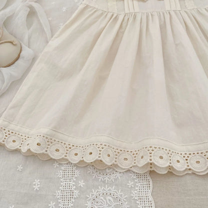 2026 Girls Summer New 2-6Yrs Pure Cotton Sleeveless Lace Collar Baby Girl Dress Children Princess Birthday Sweet Dress