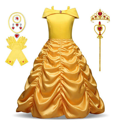 England Style Deluxe Princess Costume Carnival Apparel Birthday Party Carnival Beauty and The Beast Belle Cosplay Dress