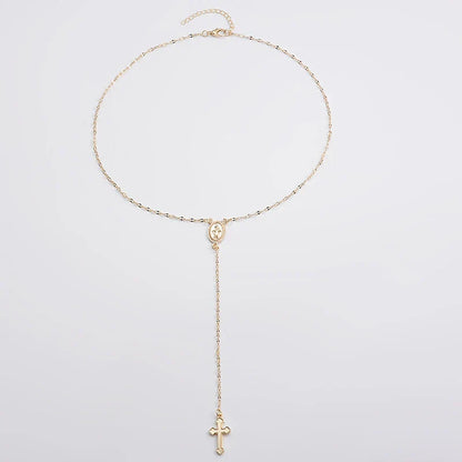 2025 New Fashion Vintage Christian Cross Bohemia Religious Rosary Pendant Necklace For Women Charm Jewelry Gifts Wholesale