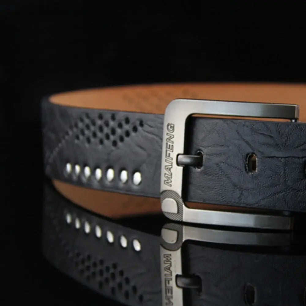 Genuine Leather Men's Belt Luxury High Quality Classic Buckle Business Cowboy Vintage Waistband Alloy Belts