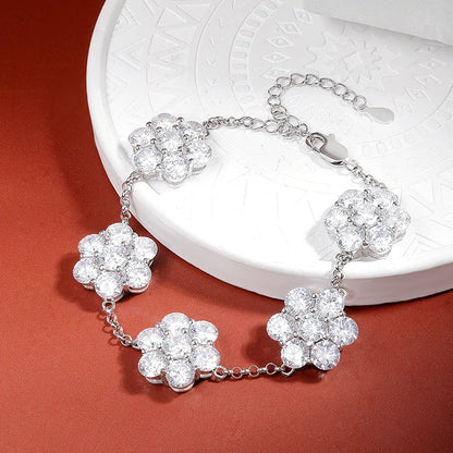 5MM Total 17.5 Carat D Color Full Moissanite Bracelets 100% 925 Sterling Silver Sparkling Wedding Hand Chain Fine Jewelry