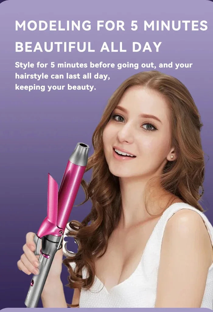 Ceramic Curling Iron 1 Barrel Hair Curler for Hair Rotating Produces Classic Curls for Use on Short Medium and Long Hair
