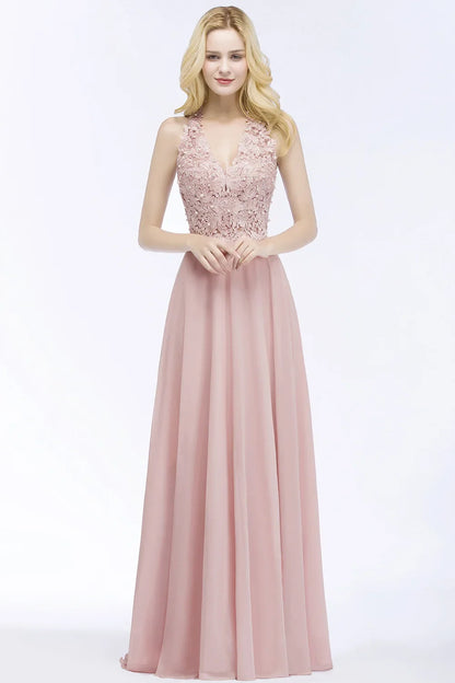 Dusty Pink Halter V-neck Lace Pearls Wedding Evening Dresses Long Dress Hollow Out Chiffon Elegant Party Dresses For Women 2024
