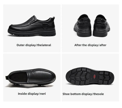 Golden Camel Men's Shoes 2026 New Business Casual Soft Sole Leather Shoes Brand Design Soft Soles Non-slip Velvet Warm Loafers