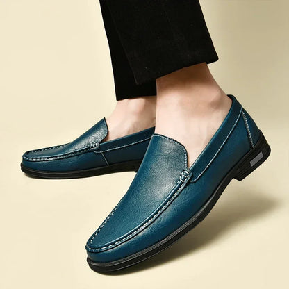 Leather Men Footwear Slip on Office Man Formal Shoes Wedding Party Men Dress Shoes Breath Driving Lazy Loafers
