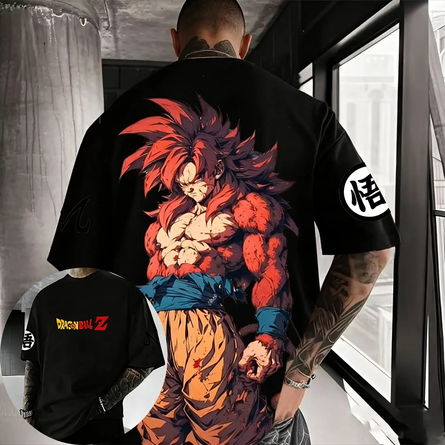Anime Cotton T-shirt Summer New Super Saiyan 4 Printed Men and Women Street Hip Hop Casual Short Sleeve Top