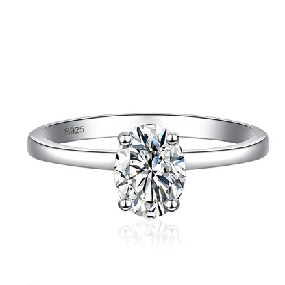 1ct Oval Cut Moissanite Ring for Women Engagement Wedding Lab Diamond s925 Sterling Silver with Gold Plated Rings Jewelry