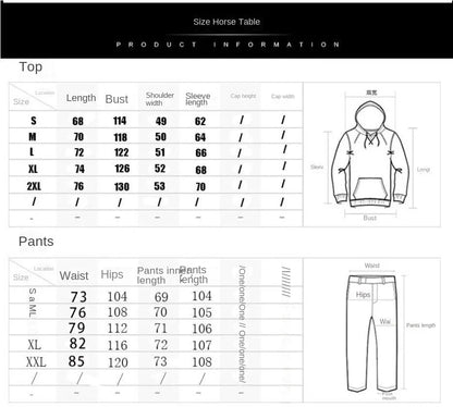 Men's autumn and winter sports and leisure suit set with fleece hoodie, men's autumn and winter thick oversized hooded jacket, t