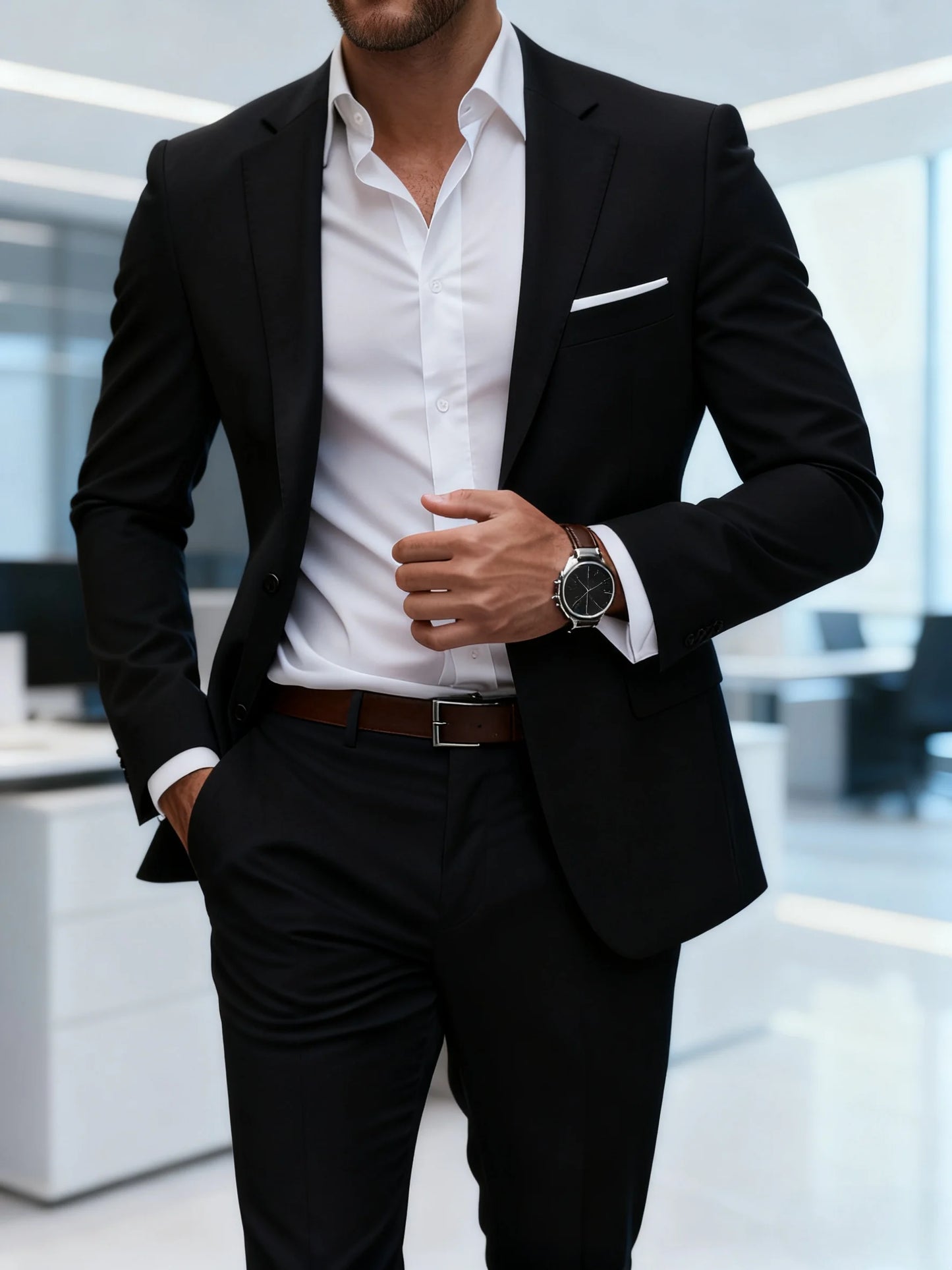 Men's Burgundy 2-Piece Suit Set (Blazer + Trousers Only, No Vest Included),Slim Fit Formal Business Wedding Party Jacket & Pants