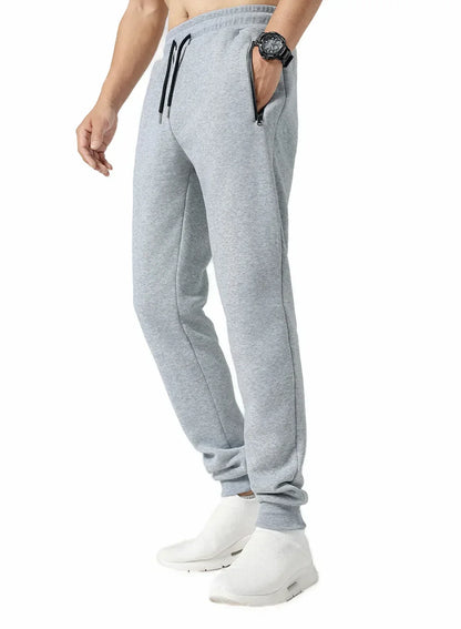 New Sweatpants Side Zipper Pockets Men Joggers Track Pants Elastic Waist Sport Casual Trousers Baggy Fitness Gym Clothing