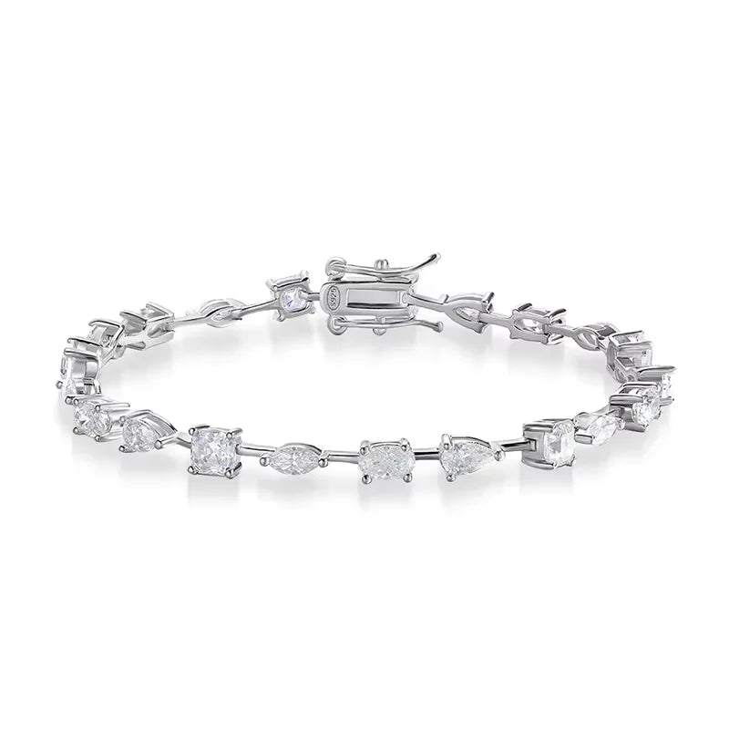 18K Gold Plated All Moissanite Tennis Bracelets for Women Luxury S925 Sterling Silver Jewelry Full Diamond Bracelets
