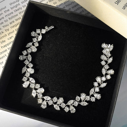 Marquise/Pear Cut Full Moissanite Bracelet For Woman S925 Silver 18K Gold D Color Lab Diamond Bracelet Fine Jewelry