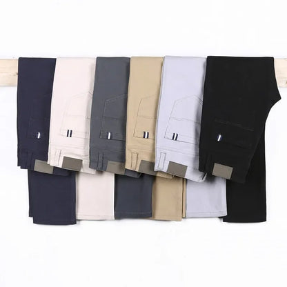 6 Color Men Slim Casual Pants New Classic Business Fashion Comfortable Stretch Cotton Elastic Straigh Trousers Male