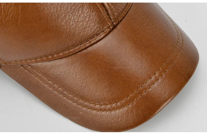 2026 Adjustable Men's Genuine Cowhide Leather Baseball Cap for Fall Winter Outdoor Sports Hat Men Real Cowhide Leather Caps