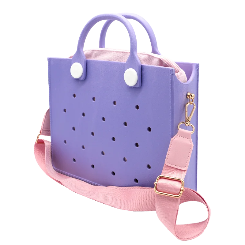 Large Leather Shoulder Bag Handbag Tote Bag Storage for Women Casual Waterproof Beach Bag Hole Fit Charm Fashion Storage Bag