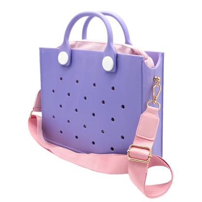 Large Leather Shoulder Bag Handbag Tote Bag Storage for Women Casual Waterproof Beach Bag Hole Fit Charm Fashion Storage Bag